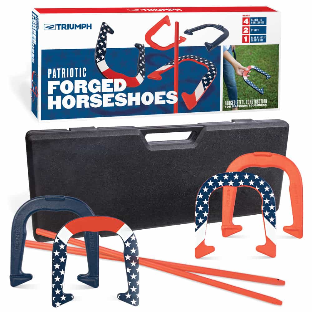 Triumph Patriotic Forged Horseshoe Set