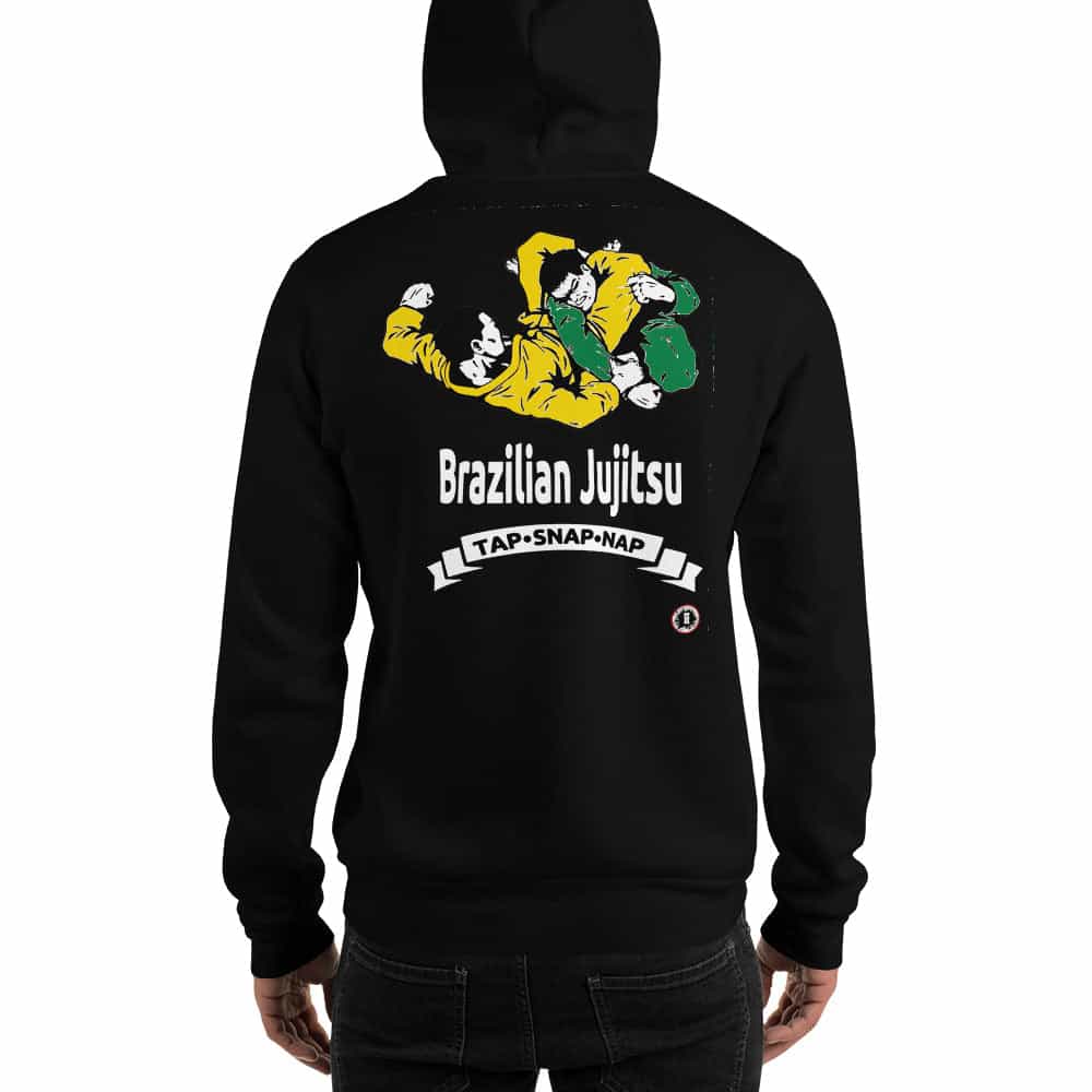 Brazilian Jiu Jitsu Tap Snap Nap Hoodie Black Sweatshirt