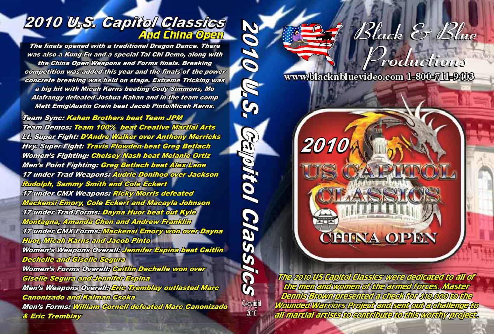 2010 U.S. Capitol Classics & China Open Karate Martial Arts Tournament DVD Forms