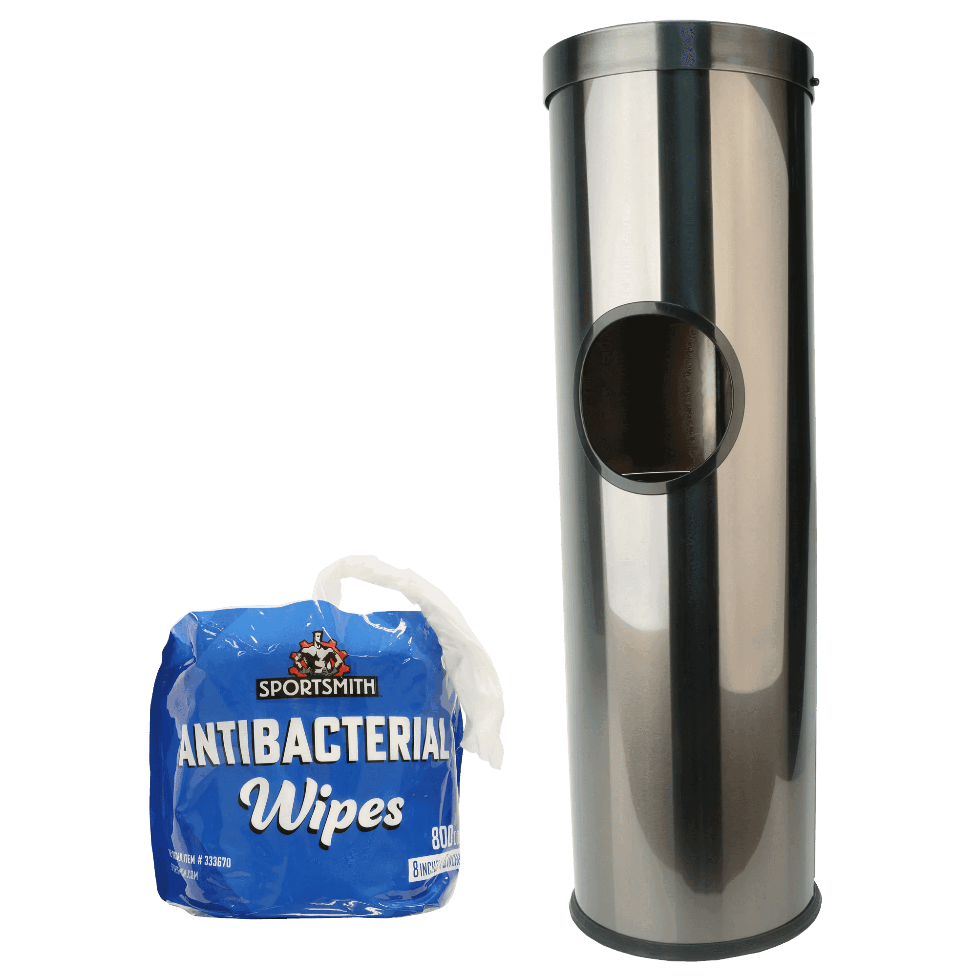 Floor Gym Wipe Dispenser With Gun Metal Finish & Antibacterial Kit - Fda Approved