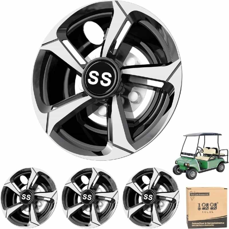 10L0L 8-Inch Golf Cart Blade Wheel Covers, Set of 4