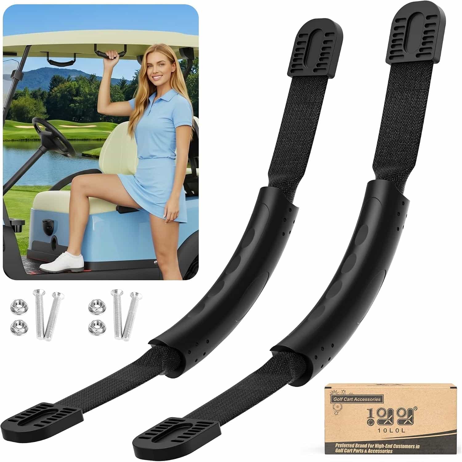 10L0l Golf Cart Grab Handles – Safety Grab Bars For Yamaha, Ezgo & Club Car