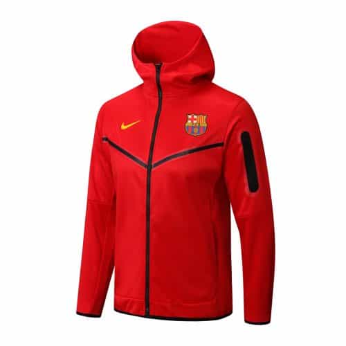 2022-2023 Barcelona Hoodie Jacket + Pants Training Suit Red