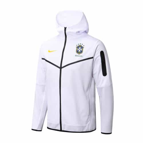 2022-2023 Brazil Hoodie Jacket + Pants Training Suit White
