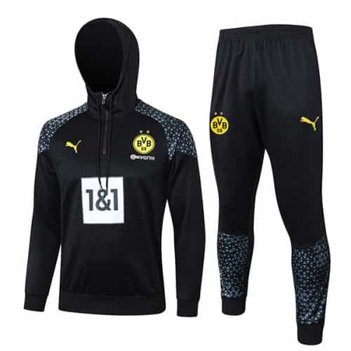 2023-2024 Dortmund Black Training Hoodie Suit