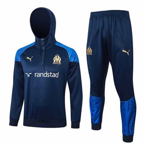 2023-2024 Marseille Hoodie Training Suit Sapphire Blue