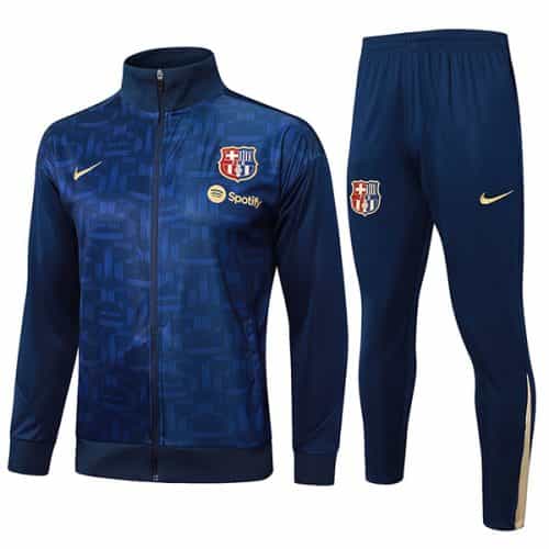 2024-2025 Barcelona Jacket + Pants Training Suit Sapphire Blue