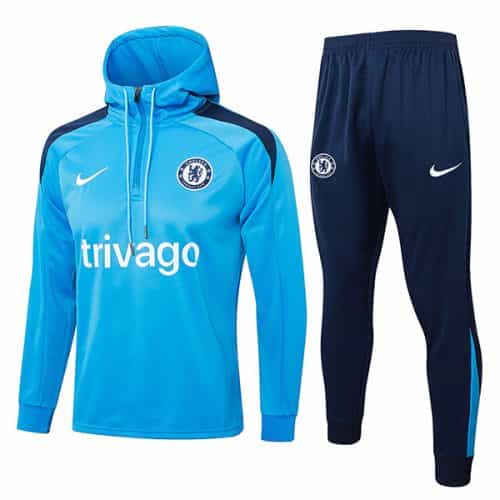 2024-2025 Chelsea Hoodie Training Suit Light Blue