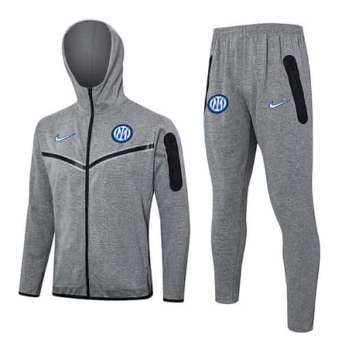 2024-2025 Inter Milan Hoodie Jacket + Pants Training Suit Gray