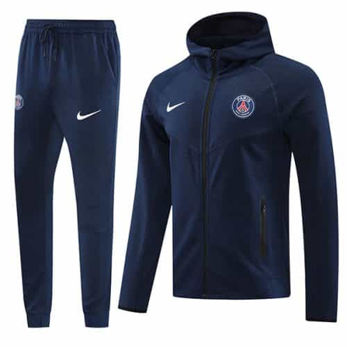 2024-2025 Psg Hoodie Jacket + Pants Training Suit Royal Blue