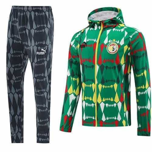 2024-2025 Senegal Hoodie Jacket + Pants Training Suit Green