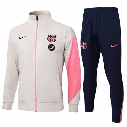 2025-2026 Barcelona Jacket + Pants Training Suit Khaki