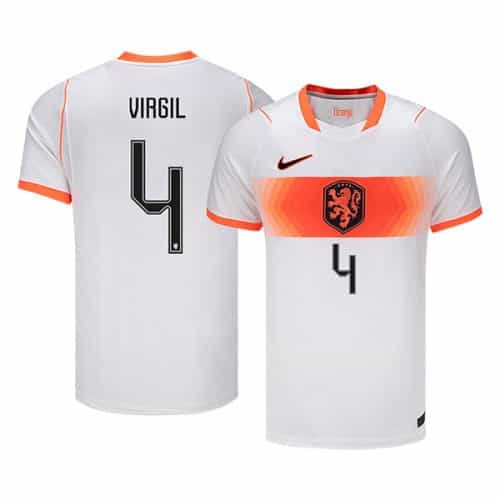 World Cup 2026 Netherlands Virgil #4 Away Soccer Jersey