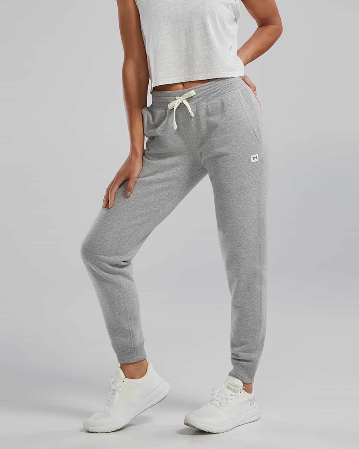 Women's Ultrasoft Heavyweight Terry Jogger - Solid / Light Heather Grey
