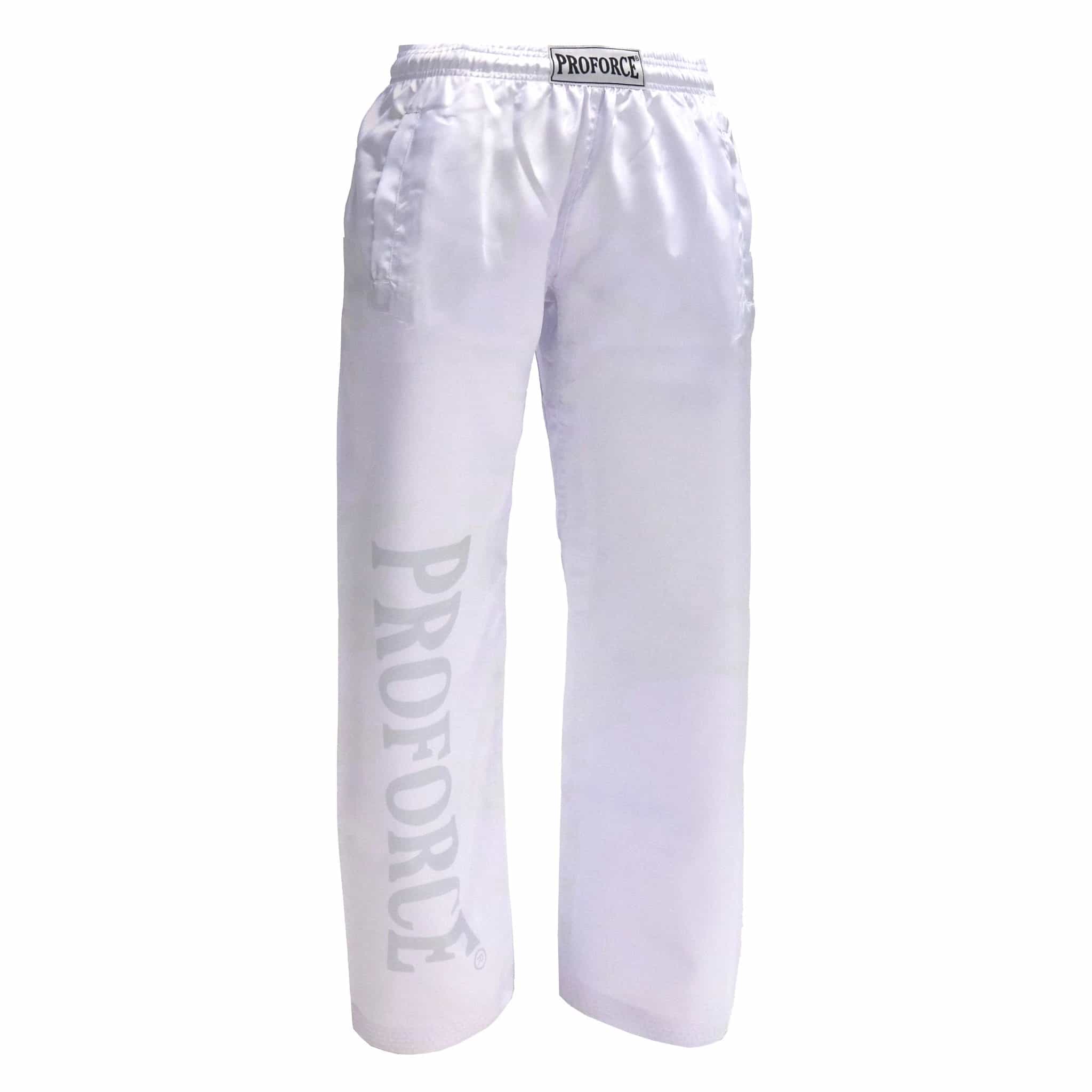 Proforce Sport Satin Demo Pants Pearl White W/ Side Pockets